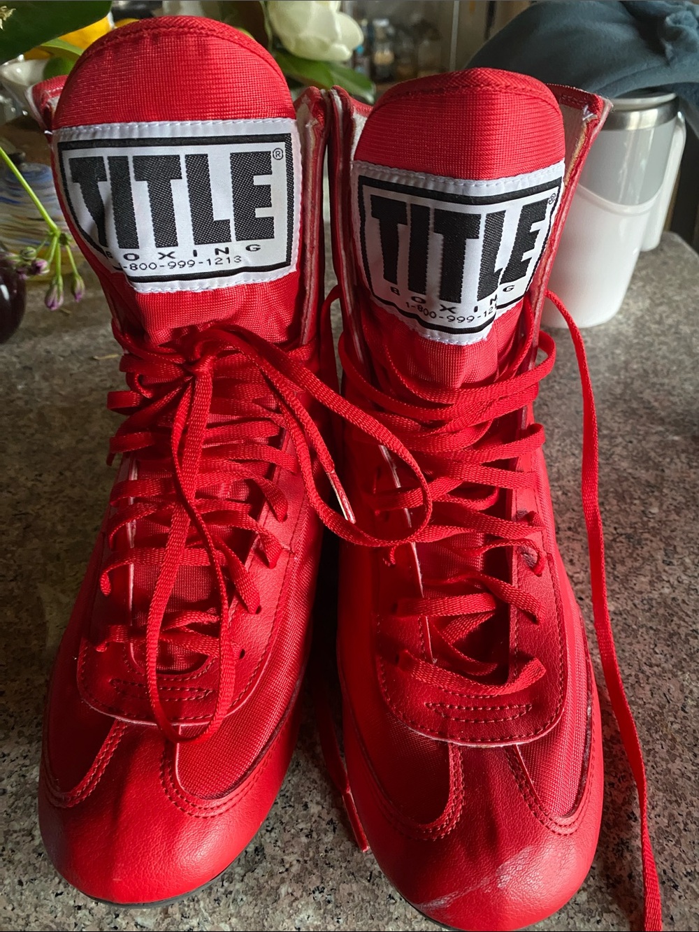 TITLE Boxing Men's Athletic Boxing Shoes - Red